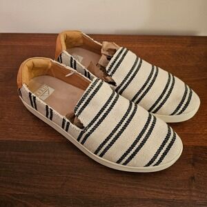 Reef Sunrise TX Black Stripe Slip On Sneakers Size 10 Casual Shoes